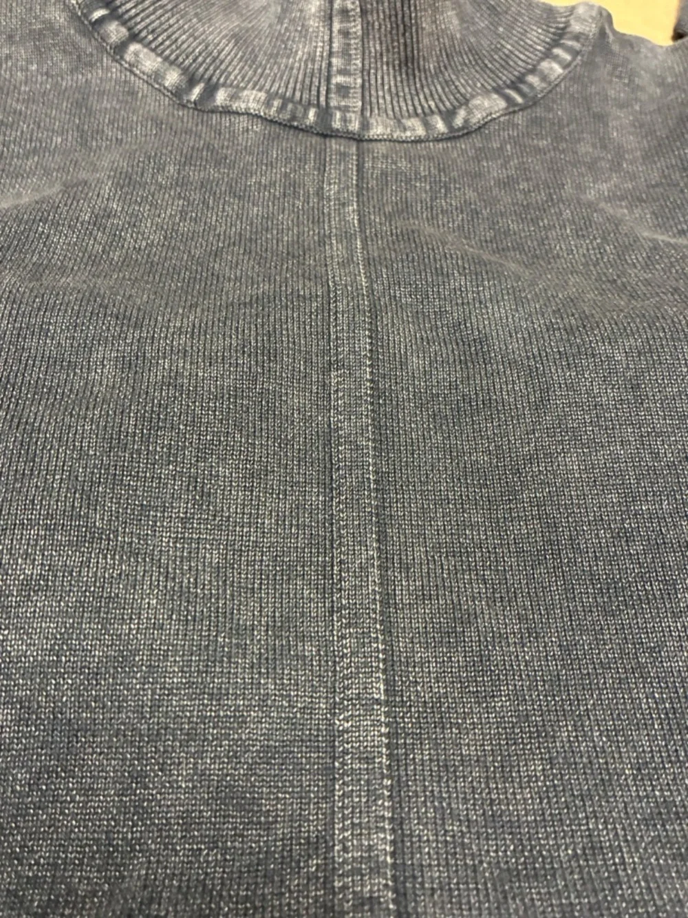 ZARA Ribbed mock Neck Long Sleeve shirt Hook & Eye Closure Gray Size Medium